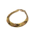 A 9ct tri-coloured gold bracelet