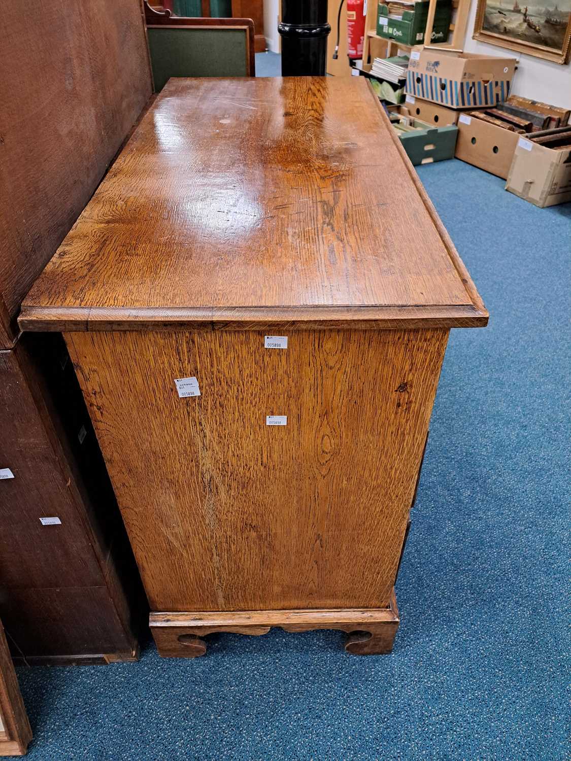 A George III oak chest of drawers, 19th century - Image 4 of 6