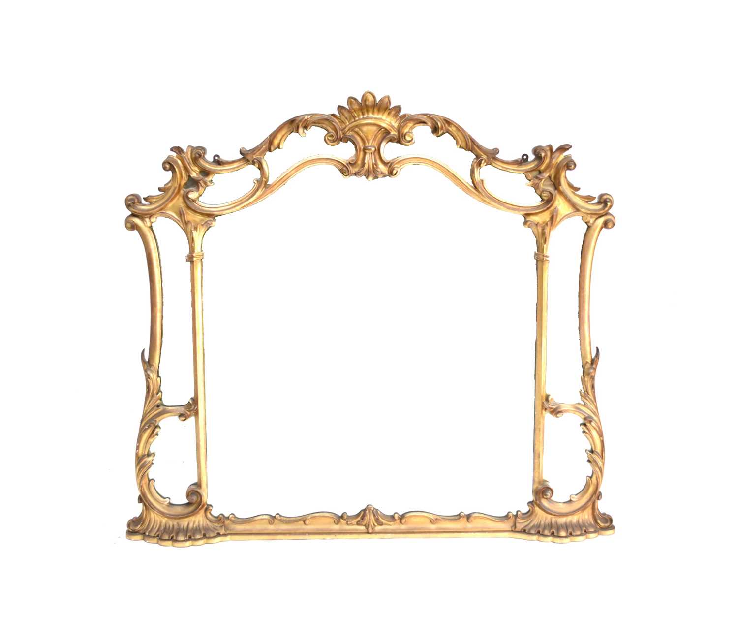 A 19th century rococo revival giltwood overmantel mirror