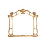 A 19th century rococo revival giltwood overmantel mirror