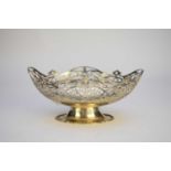 A pedestal silver fruit bowl