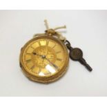A lady's 18ct gold fob watch