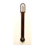 A George III mahogany stick barometer by Shuttleworth of London