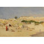 Joseph Kirkpatrick (1872-1930/6) Bedouin Tents before a North African town