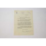 MOUNTBATTEN, Lord Louis of Burma (1900-1979). Typed letter signed, one side, 27th April 1976.