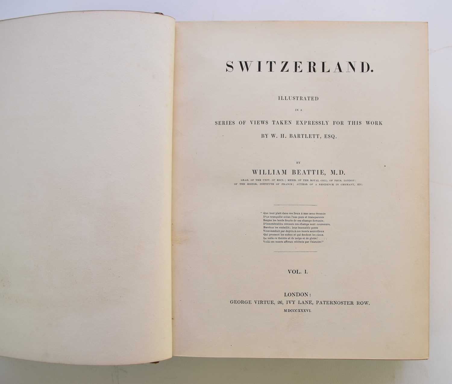 BEATTIE, William, Switzerland Illustrated, 4to, 2 vols in 1, 1836 - Image 2 of 7