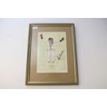 SIGNED CRICKET PRINTS, from the book Cricket Characters. (9)