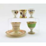 Five H&R Daniel porcelain egg cups, circa 1825-30