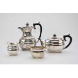 A four piece silver tea service