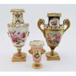 Three H&R Daniel vases, circa 1825-35