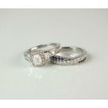 Two Vera Wang LOVE 18ct white gold diamond and sapphire rings