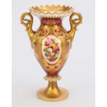 H&R Daniel twin-handled vase, circa 1825-30