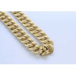 An Italian yellow metal gold chain necklace