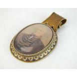 A mid-late 19th century oval pendant mount for portrait miniatures, probably by John Brogden