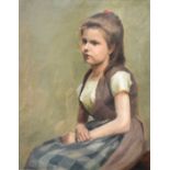 Florence Leaver (British 19th-20th Century) Portrait of a Young Girl Seated