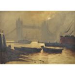 19th Century Thames Shipping Scene with Tower Bridge beyond