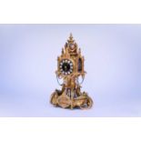 A French ormolu and enamel mantel clock