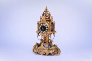 A French ormolu and enamel mantel clock