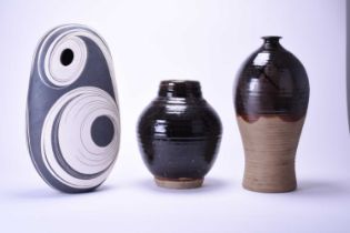 Three studio pottery vases