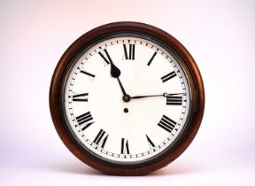 An early 20th century mahogany fusee wall clock