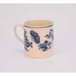 A small Caughley 'Three Flowers and Butterfly' coffee can, circa 1780-85