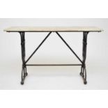 A Coalbrookdale cast iron marble-topped table