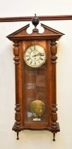 A late 19th century weight-driven Vienna wall clock by Gustav Becker