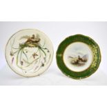 Two Coalport plates painted with birds