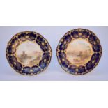 A pair of Coalport plates by J.H Plant, late 19th/early 20th century
