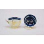 Two similar Caughley 'Fisherman' tasters or caddy spoons, circa 1785-90