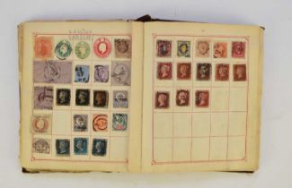 Old Oppens Postage Stamps album containing world collection, mixed condition, inspection advised