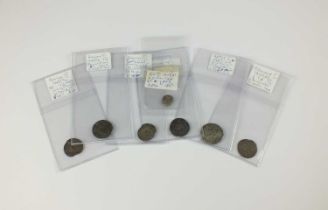 A collection of 7 hammered silver coins comprising: