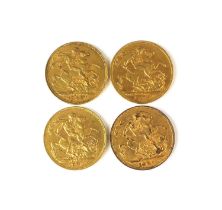 Four Edward VII sovereigns