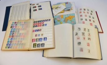 Large accumulation of stamps in box