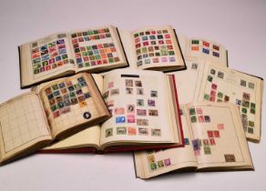 Stamps Collections in 7 albums; worldwide, mint and used
