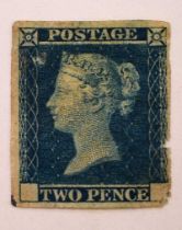 Great Britain, 1841 2d Blue proof without corner letters.