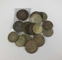 A large collection of UK silver comprising a double Florin, half Crowns, Florins, Shillings, Sixpenc