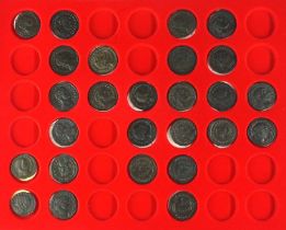 A collection of Bronze Follis - 26 coins, from the reigns of emperors...