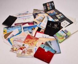 Box containing an assortment of mainly Australasian stamps, cards, covers, presentation packs etc