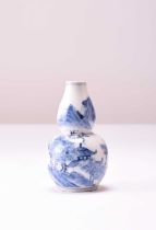 A Chinese blue and white gourd shape vase, probably Qianlong