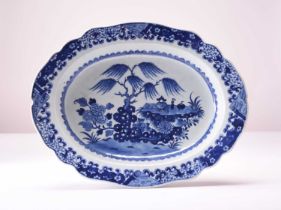 A Chinese blue and white serving dish, 18th century