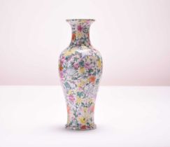 A Chinese famille rose ‘thousand flower’ vase, Qianlong mark, Republic period