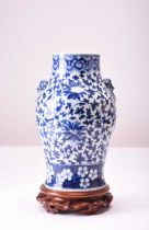 A Chinese blue and white vase, 18th/19th century