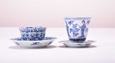 An assembled group of Chinese blue and white porcelain, Kangxi