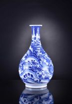 A Chinese blue and white porcelain vase, Qianlong