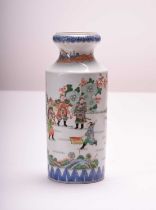 A Chinese famille verte vase, Kangxi mark but probably Republic