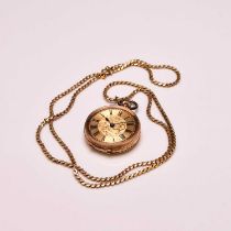 A lady's 14ct gold open face pocket watch