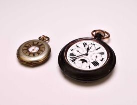 A Goliath calendar pocket watch and a half hunter pocket watch