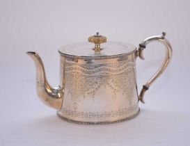 A Victorian silver teapot