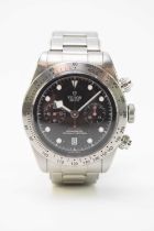 Tudor: A gentleman's stainless steel Black Bay Heritage chronograph bracelet watch